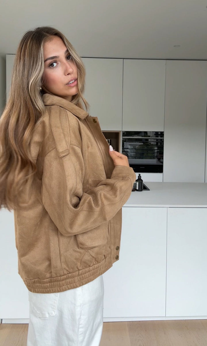 Lucie™ | Oversized semišová bunda