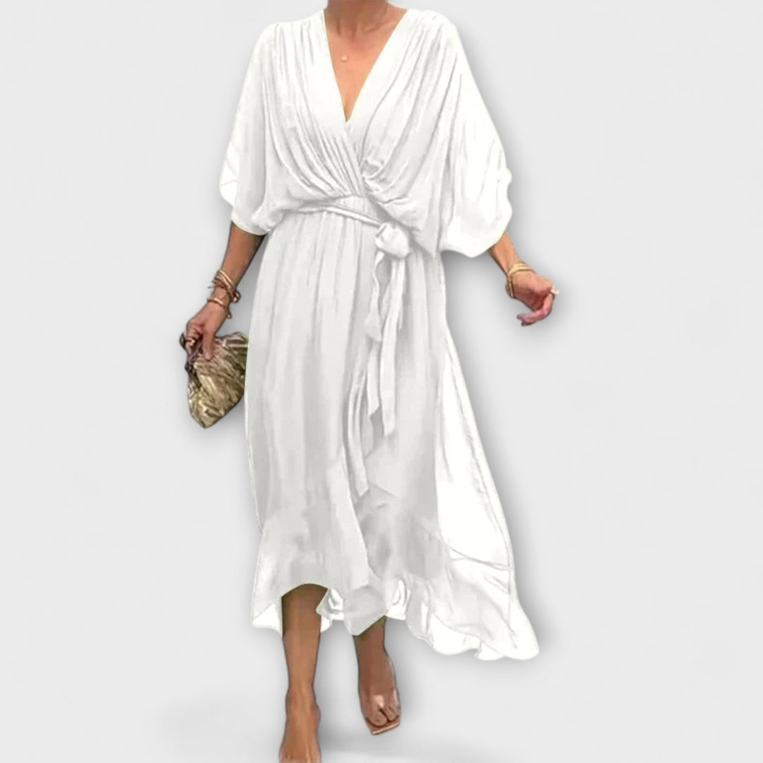 Amoura - Chiffonová šaty s V-výstřihem