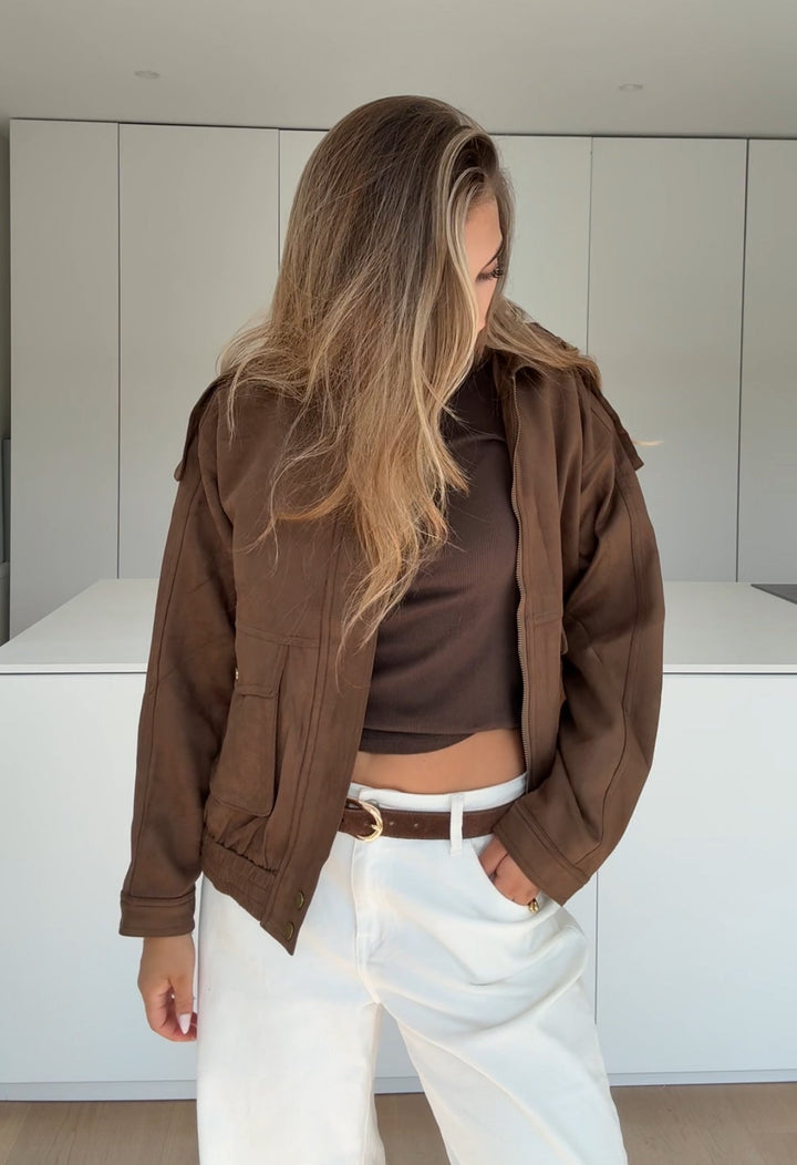 OVERSIZED SUEDE CHOCOLATE