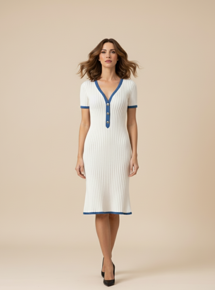 Liwia™ | Nadčasové pletené midi šaty s lichotivou siluetou