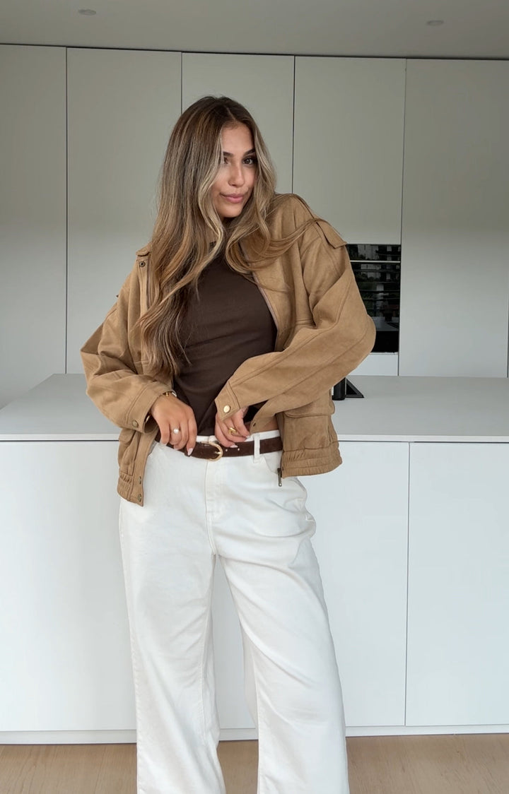 Lucie™ | Oversized semišová bunda