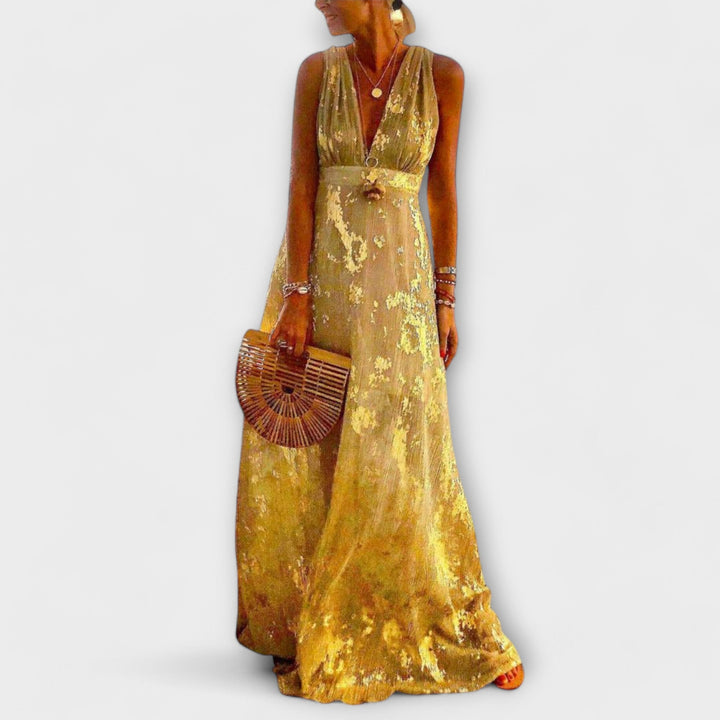 Vložené šaty s V-výstřihem a detaily z flitrů