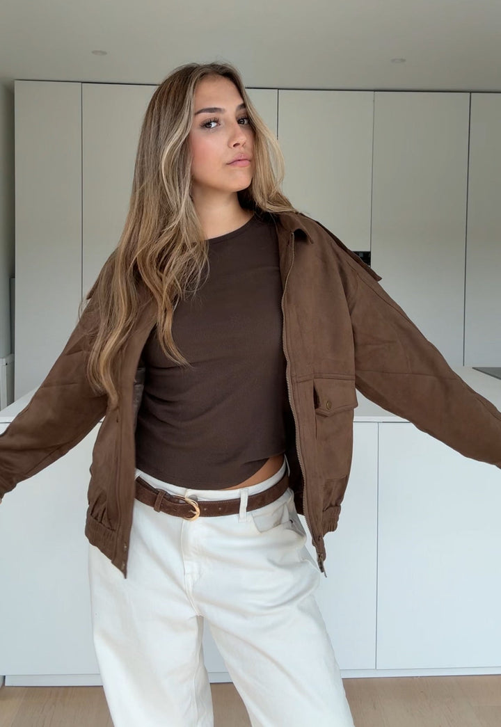 OVERSIZED SUEDE CHOCOLATE