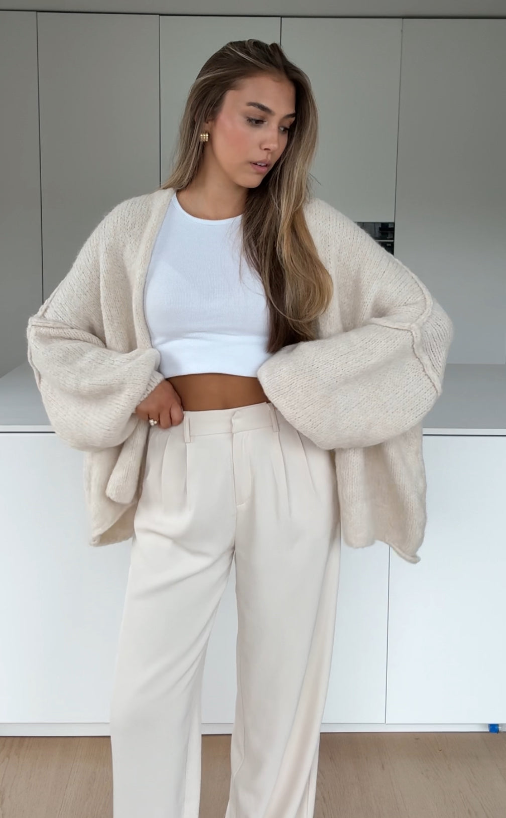 CLASSIC CHUNKY CARDIGAN VANILLA